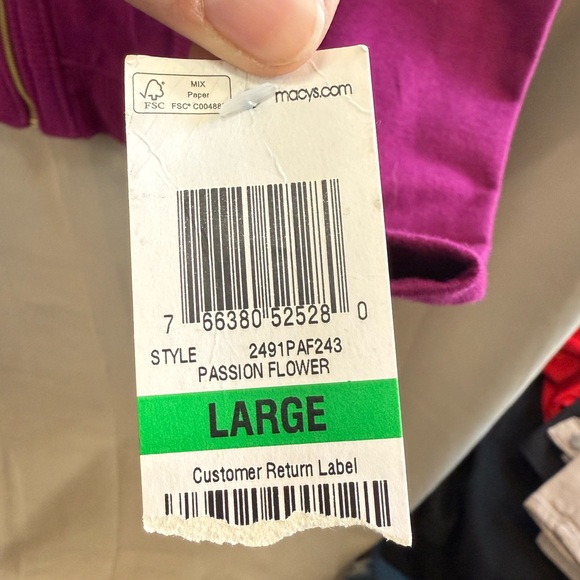 NWT Karen Scott sport zip up passion flower jacket - Picture 3 of 4